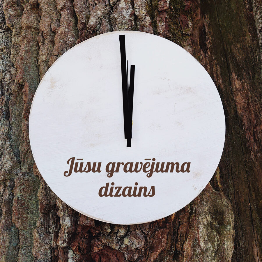 Koka sienas pulkstenis ar gravējumu - Individuāls pasūtījums