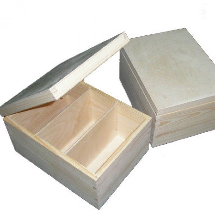 Koka kaste - lādīte ar 3 nodalījumiem 185x240x135 mm /ZSKK20/