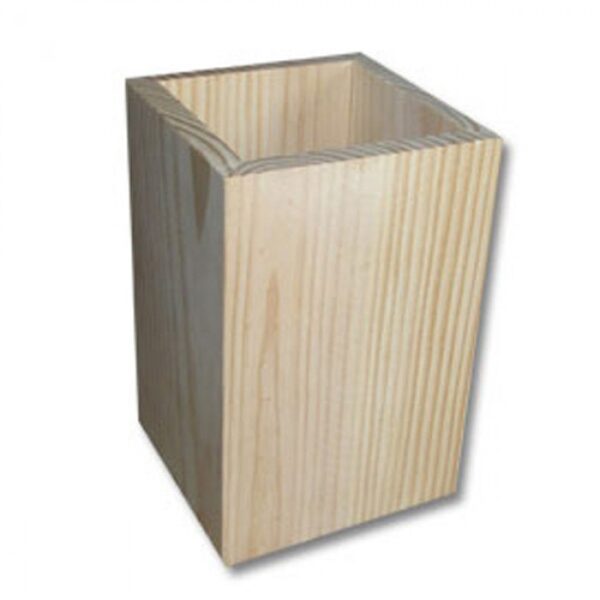 Rakstāmpiederumu koka trauks - kvadrātveida 75x75x110mm /ZSKK185/