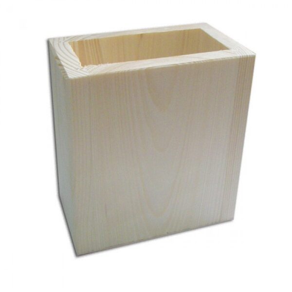 Rakstāmpiederumu koka trauks - kvadrātveida 100x55x110 mm /ZSKK186/