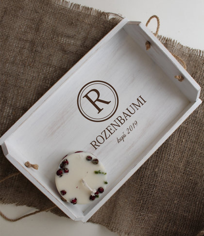 Koka paplāte ar gravējumu - Monogramma Nr.2