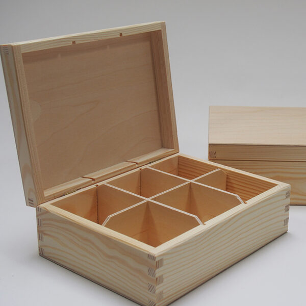 Koka kaste ar 6 nodalījumiem  Izmērs: 220x165x78mm /ZSKK30/
